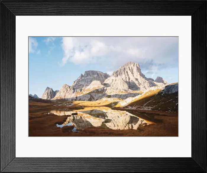 Framed Print : Clear water of alpine lake Piani in the Tre Cime Di Laveredo National Park, Dolomites, Italy Framed Print : Clear water of alpine lake Piani in the Tre Cime Di Laveredo National Park, Dolomites, Italy