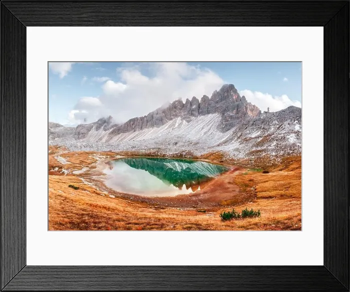 Framed Print : Clear turquoise water of alpine lake Piani in the Tre Cime Di Laveredo National Park, Dolomites, Italy Framed Print : Clear turquoise water of alpine lake Piani in the Tre Cime Di Laveredo National Park, Dolomites, Italy