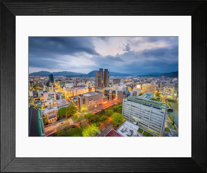 Framed Print : Shizuoka City, Japan downtown skyline at dusk Framed Print : Shizuoka City, Japan downtown skyline at dusk