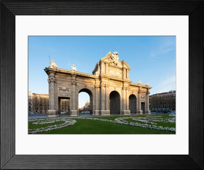 Framed Print : Puerta de Alcala is a one of the Madrid ancient doors of the city of Madrid, Spain. It was the entrance of people coming from France, Aragon, and Cata Framed Print : Puerta de Alcala is a one of the Madrid ancient doors of the city of Madrid, Spain. It was the entrance of people coming from France, Aragon, and Cata