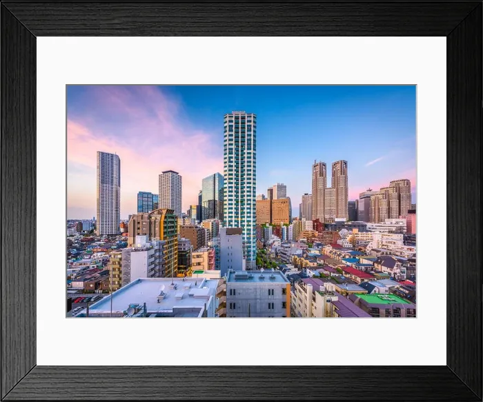 Framed Print : West Shinjuku, Tokyo, Japan financial district cityscape over residential apartments Framed Print : West Shinjuku, Tokyo, Japan financial district cityscape over residential apartments