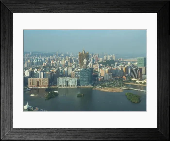 Framed Print : Image of Macau (Macao), China. Skyscraper hotel and casino building at downtown in Macau (Macao) Framed Print : Image of Macau (Macao), China. Skyscraper hotel and casino building at downtown in Macau (Macao)