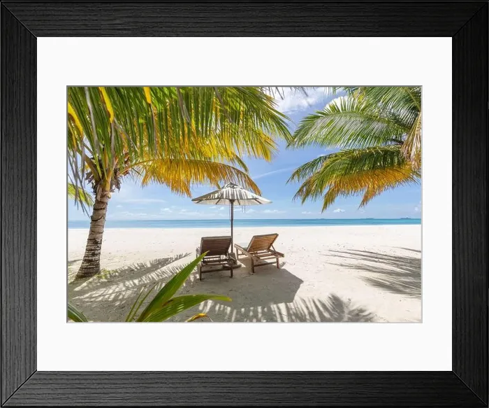 Framed Print : Tropical beach resort, luxury white sandy beach landscape, summer tourism destination, vacation Framed Print : Tropical beach resort, luxury white sandy beach landscape, summer tourism destination, vacation