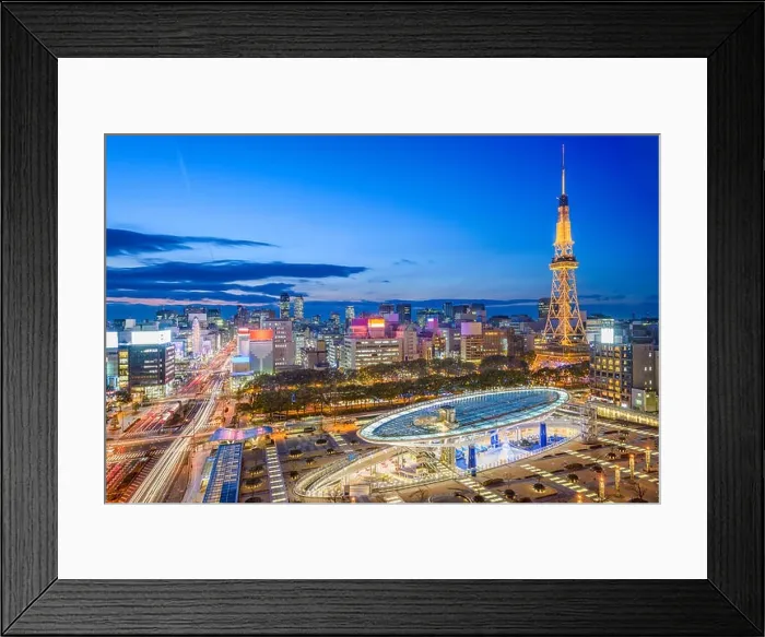 Framed Print : Nagoya, Japan Skyline and tower Framed Print : Nagoya, Japan Skyline and tower