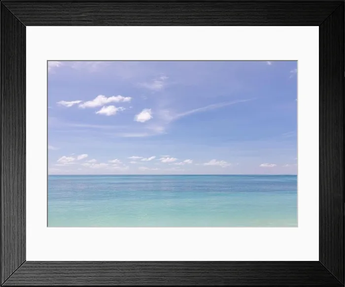 Framed Print : Relaxing tropical seascape with wide horizon of the sky and the sea. Peaceful ocean water, surf, waves, calmness concept. Endless sea horizon Framed Print : Relaxing tropical seascape with wide horizon of the sky and the sea. Peaceful ocean water, surf, waves, calmness concept. Endless sea horizon