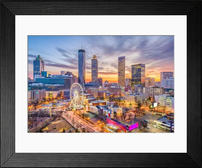 Framed Print : Atlanta, Georgia, USA downtown skyline Framed Print : Atlanta, Georgia, USA downtown skyline