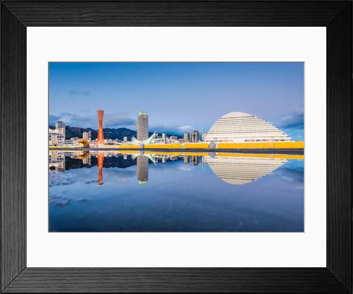 Framed Print : Kobe, Japan port skyline Framed Print : Kobe, Japan port skyline