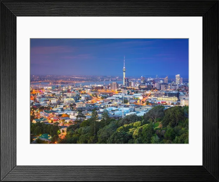 Framed Print : Auckland. Cityscape image of Auckland skyline, New Zealand taken from Mt. Eden at dusk Framed Print : Auckland. Cityscape image of Auckland skyline, New Zealand taken from Mt. Eden at dusk