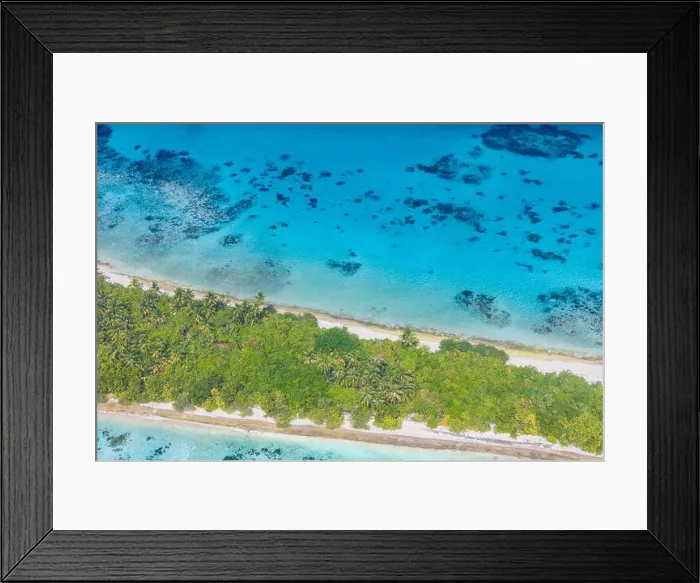 Framed Print : Aerial landscape of Maldives island beach. Tranquil tropical nature, coral reef and blue sea with sandbank. Luxury travel and holiday concept Framed Print : Aerial landscape of Maldives island beach. Tranquil tropical nature, coral reef and blue sea with sandbank. Luxury travel and holiday concept