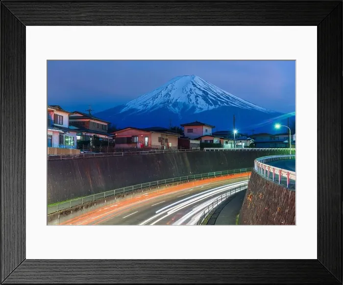 Framed Print : Mt. Fuji, Japan over neighborhoods and highways Framed Print : Mt. Fuji, Japan over neighborhoods and highways