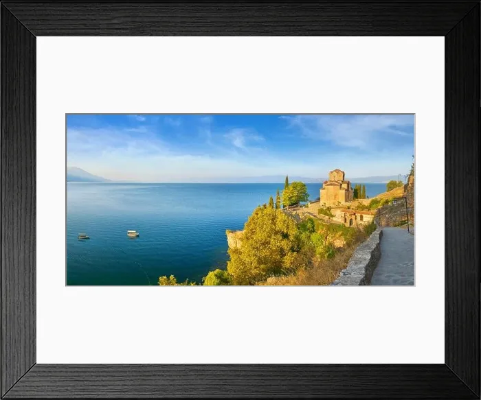 Framed Print : Ohrid Lake panoramic view, Macedonia, Balkans Framed Print : Ohrid Lake panoramic view, Macedonia, Balkans