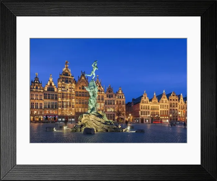Framed Print : Grote Markt of Antwerp, Belgium at twilight Framed Print : Grote Markt of Antwerp, Belgium at twilight