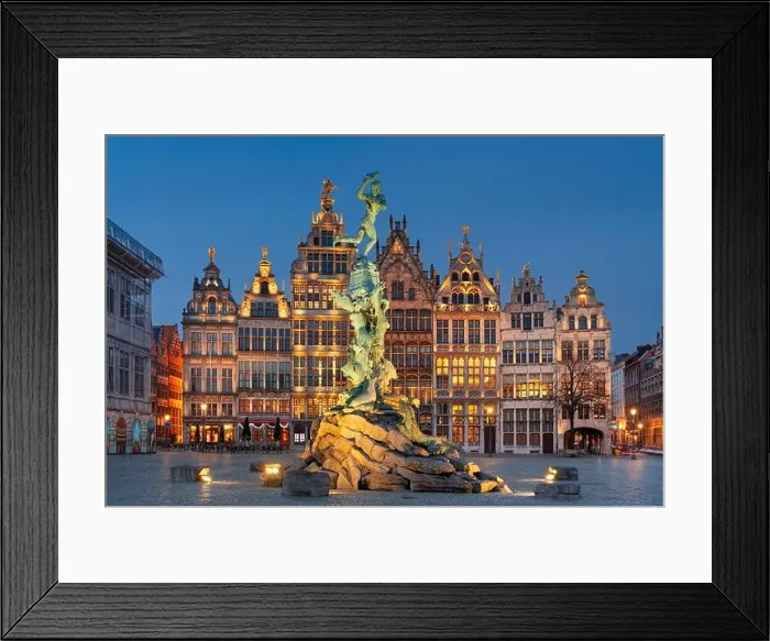 Framed Print : Grote Markt of Antwerp, Belgium at twilight Framed Print : Grote Markt of Antwerp, Belgium at twilight