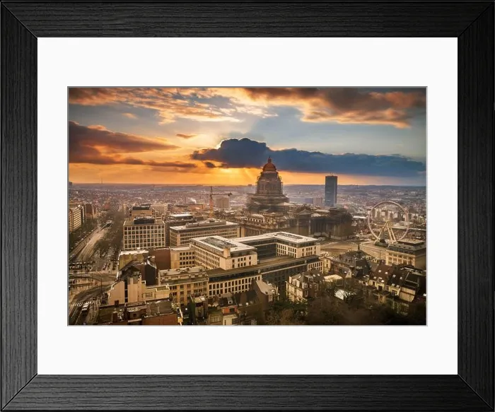 Framed Print : Brussels, Belgium cityscape at Palais de Justice during dusk Framed Print : Brussels, Belgium cityscape at Palais de Justice during dusk