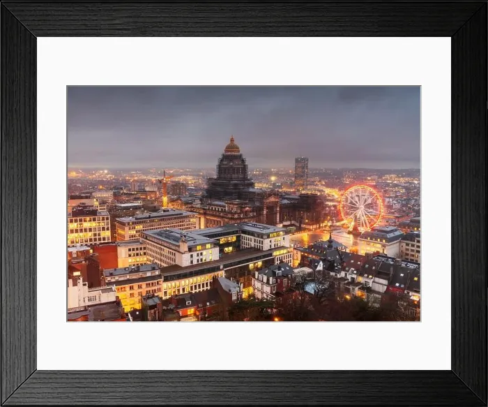Framed Print : Brussels, Belgium cityscape at Palais de Justice during dusk Framed Print : Brussels, Belgium cityscape at Palais de Justice during dusk