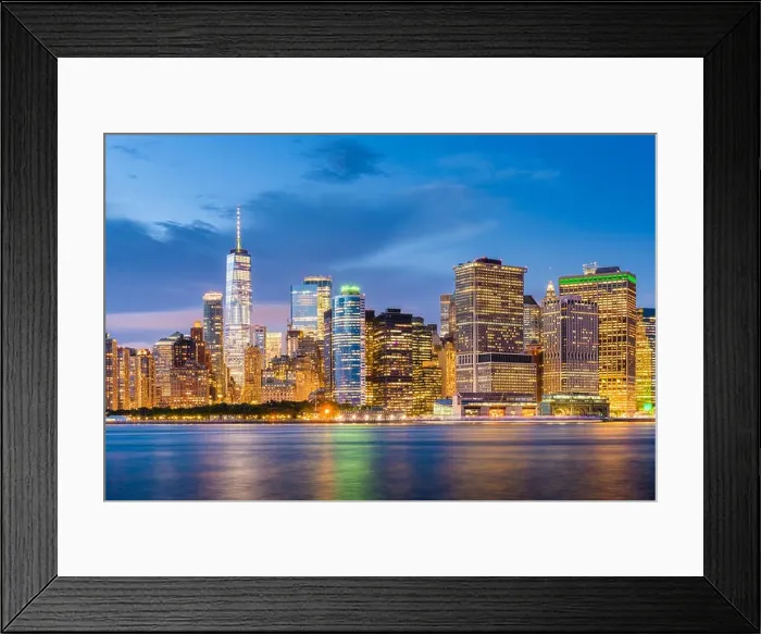Framed Print : New York, New York, USA skyline on the bay at twilight Framed Print : New York, New York, USA skyline on the bay at twilight