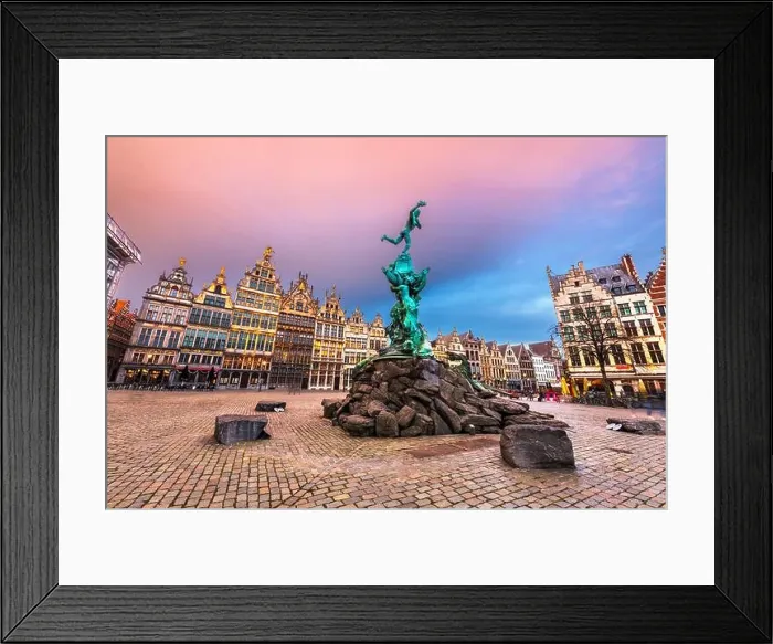 Framed Print : Grote Markt of Antwerp, Belgium at twilight Framed Print : Grote Markt of Antwerp, Belgium at twilight