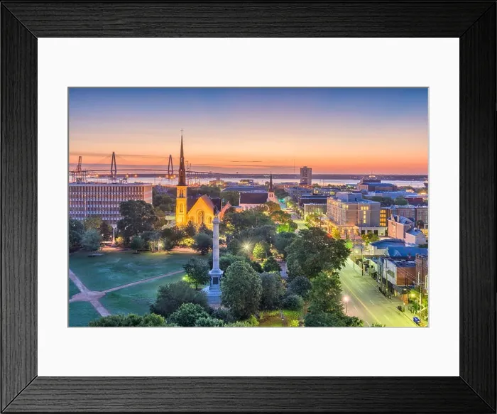 Framed Print : Charleston, South Carolina, USA skyline over Marion Square Framed Print : Charleston, South Carolina, USA skyline over Marion Square