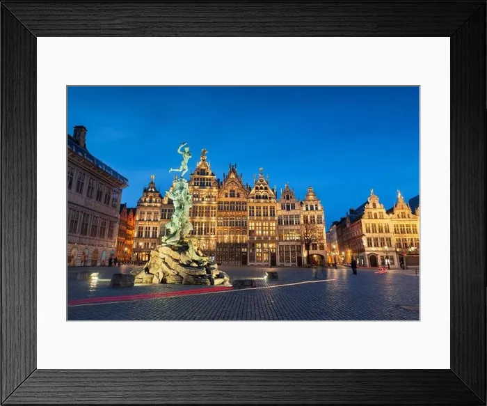 Framed Print : Grote Markt of Antwerp, Belgium at twilight Framed Print : Grote Markt of Antwerp, Belgium at twilight
