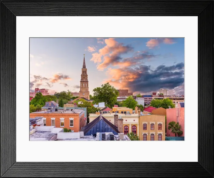 Framed Print : Charleston, South Carolina, USA historic French Quarter skyline Framed Print : Charleston, South Carolina, USA historic French Quarter skyline
