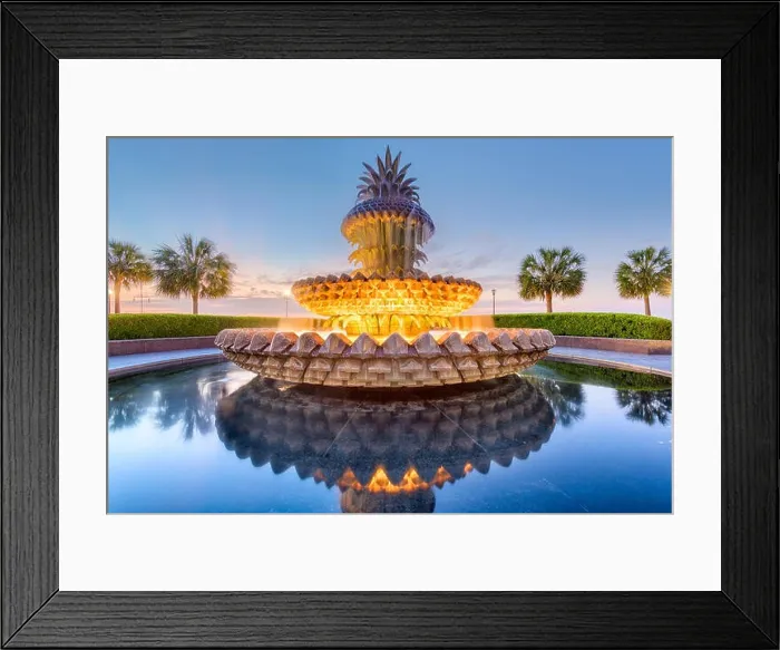 Framed Print : Charleston, South Carolina, USA at the Waterfront Park Pineapple Fountain