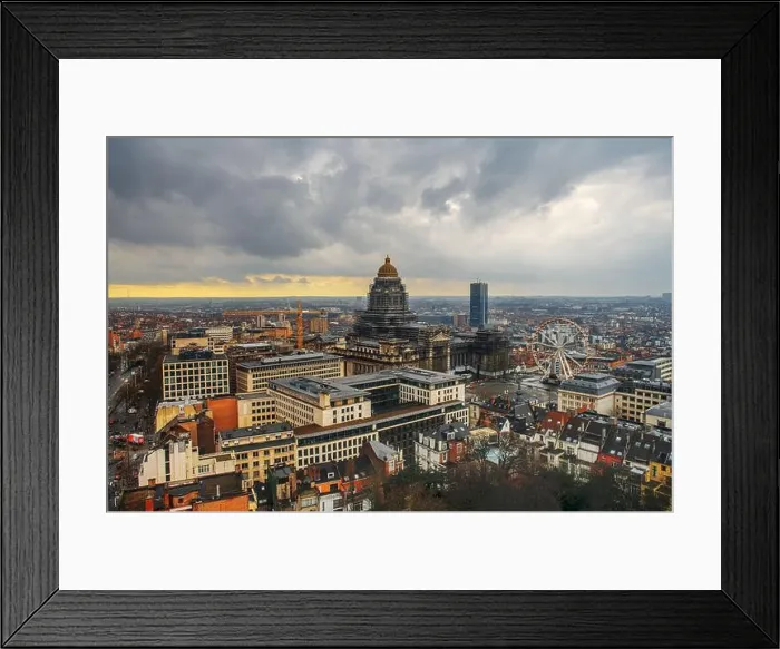 Framed Print : Brussels, Belgium cityscape at Palais de Justice during dusk Framed Print : Brussels, Belgium cityscape at Palais de Justice during dusk