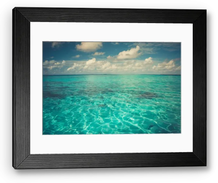 Framed Print : Tropical sea under the blue sky, clear water, tranquil nature ocean. Endless view, horizon of sea Framed Print : Tropical sea under the blue sky, clear water, tranquil nature ocean. Endless view, horizon of sea