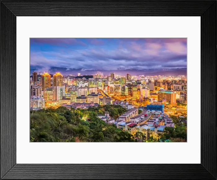 Framed Print : Taipei City, Taiwan cityscape at dusk Framed Print : Taipei City, Taiwan cityscape at dusk