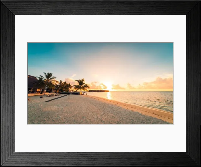 Framed Print : Tropical sea and island. Inspirational background of exotic travel destination. Tranquil beach landscape Framed Print : Tropical sea and island. Inspirational background of exotic travel destination. Tranquil beach landscape
