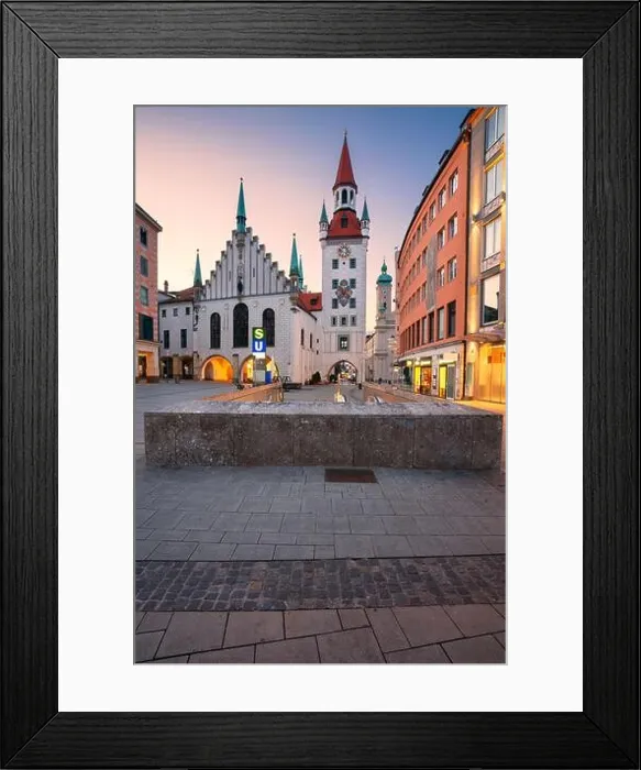 Framed Print : Munich, Germany. Cityscape image of downtown Munich, Germany with Marienplatz at sunrise Framed Print : Munich, Germany. Cityscape image of downtown Munich, Germany with Marienplatz at sunrise