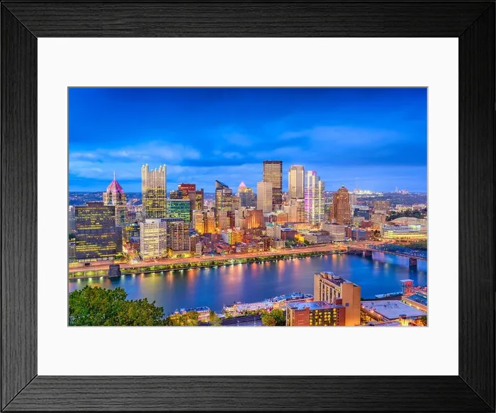 Framed Print : Pittsburgh, Pennsylvania, USA skyline over the Monongahela River Framed Print : Pittsburgh, Pennsylvania, USA skyline over the Monongahela River