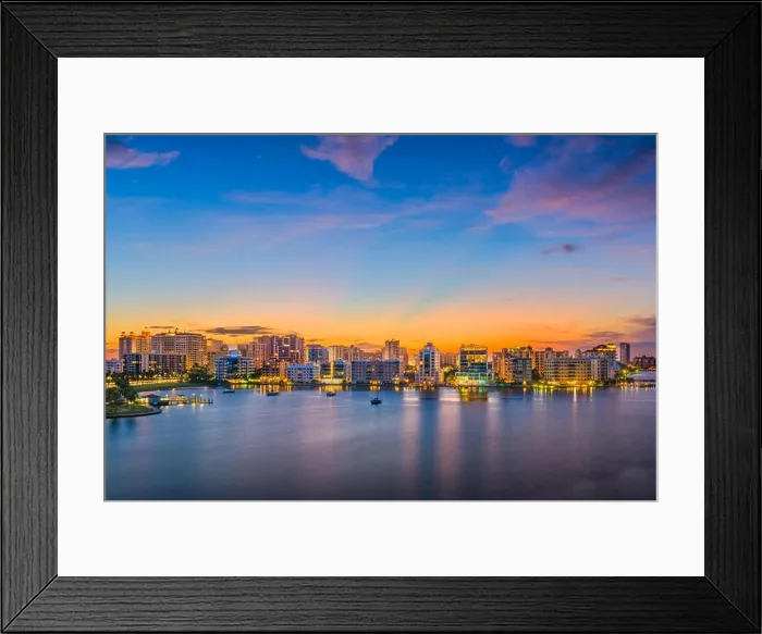 Framed Print : Sarasota, Florida, USA downtown skyline on the bay Framed Print : Sarasota, Florida, USA downtown skyline on the bay