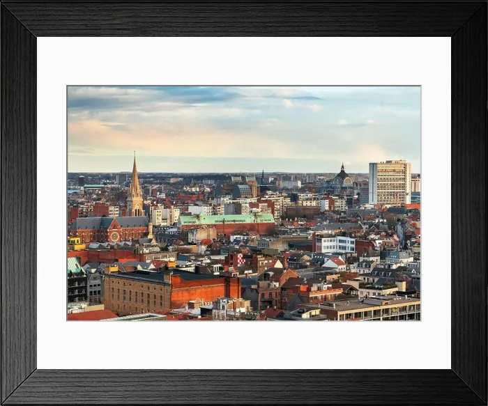 Framed Print : Antwerp, Belgium cityscape from above at twilight Framed Print : Antwerp, Belgium cityscape from above at twilight