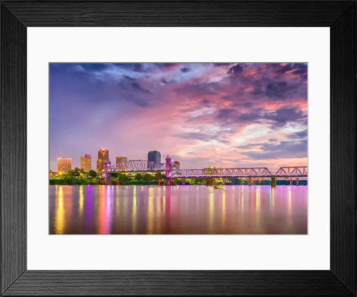 Framed Print : Little Rock, Arkansas, USA downtown skyline on the Arkansas River Framed Print : Little Rock, Arkansas, USA downtown skyline on the Arkansas River