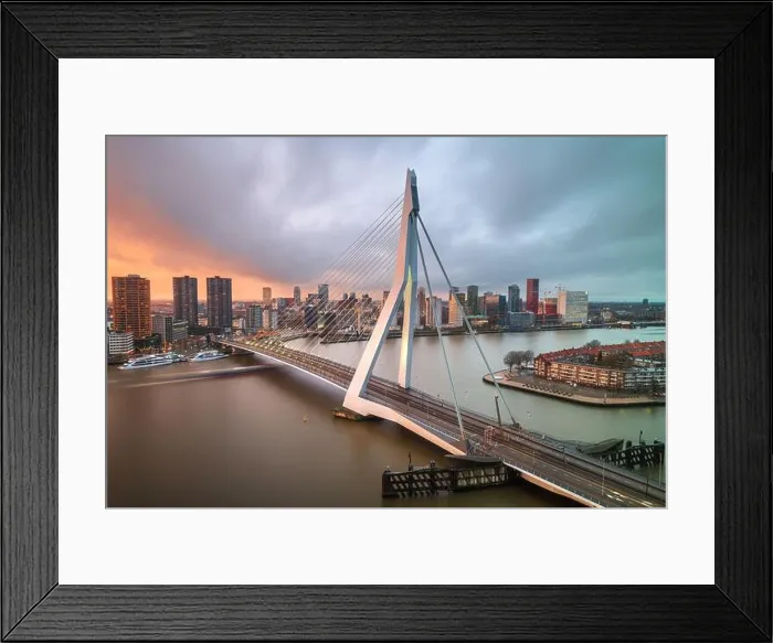Framed Print : Rotterdam, Netherlands, city skyline at twilight Framed Print : Rotterdam, Netherlands, city skyline at twilight
