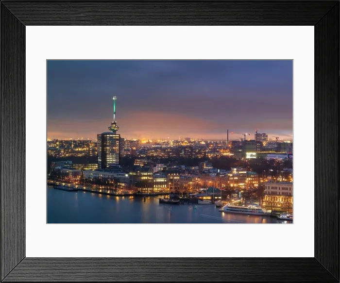 Framed Print : Rotterdam, Netherlands cityscape on the Nieuwe Maas River at night Framed Print : Rotterdam, Netherlands cityscape on the Nieuwe Maas River at night