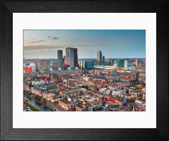 Framed Print : The Hague, Netherlands city centre skyline at twilight