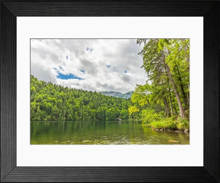 Framed Print : Beautiful mountain lake in the forest, bright summer day. Tranquil nature landscape, green pine trees and calm sunshine Framed Print : Beautiful mountain lake in the forest, bright summer day. Tranquil nature landscape, green pine trees and calm sunshine