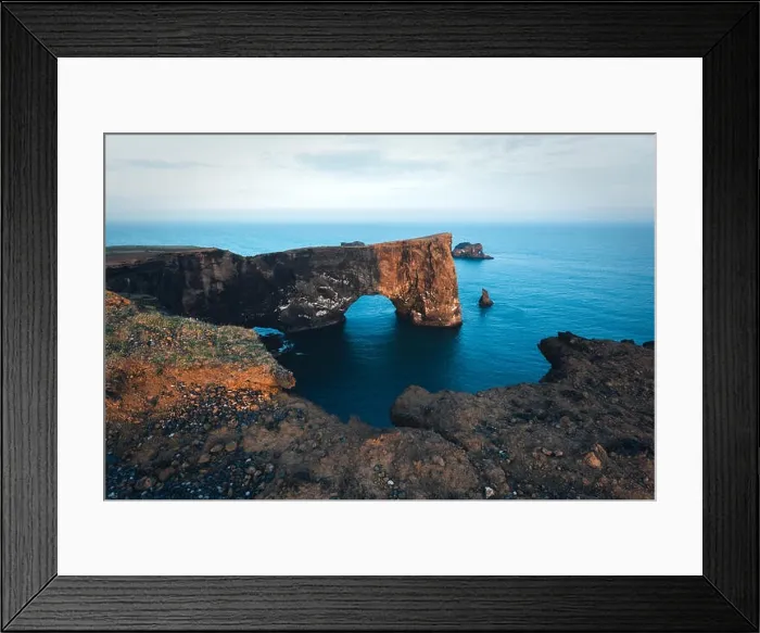 Framed Print : Unique basalt arch on Dyrholaey Framed Print : Unique basalt arch on Dyrholaey