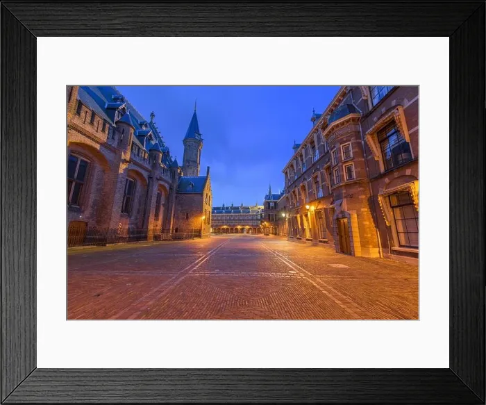 Framed Print : The Hague, Netherlands at the Binnenhof and Ridderzaal at twilight Framed Print : The Hague, Netherlands at the Binnenhof and Ridderzaal at twilight