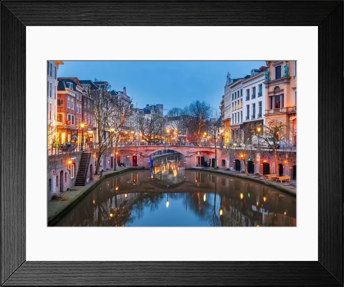 Framed Print : Utrecht, Netherlands canals and cityscape at twilight Framed Print : Utrecht, Netherlands canals and cityscape at twilight