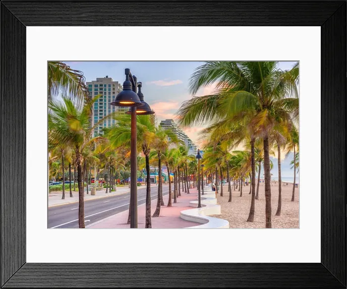 Framed Print : Ft. Lauderdale, Florida, USA on the beach strip Framed Print : Ft. Lauderdale, Florida, USA on the beach strip