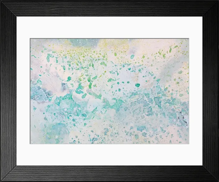 Framed Print : Oil painting abstract. Blue and white background Framed Print : Oil painting abstract. Blue and white background