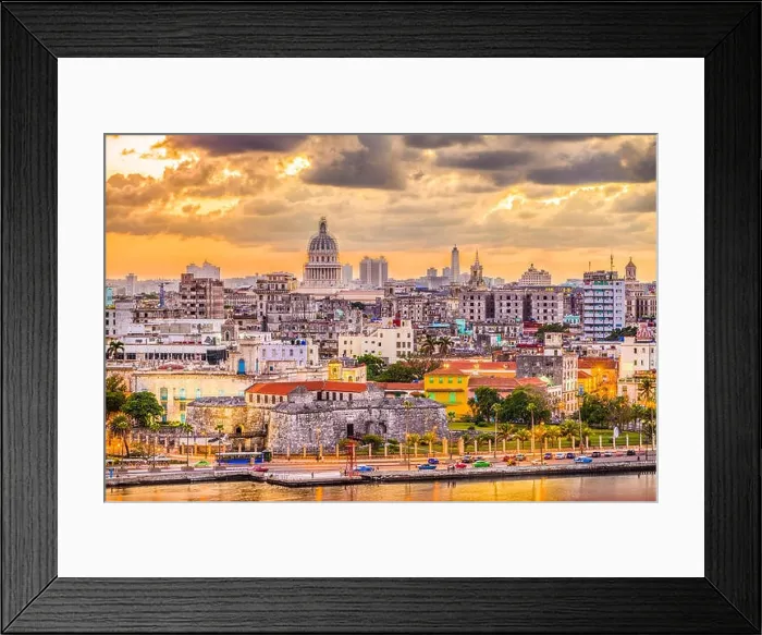 Framed Print : Havana, Cuba downtown skyline Framed Print : Havana, Cuba downtown skyline