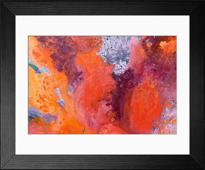 Framed Print : Abstract painting. Red flower on blue background Framed Print : Abstract painting. Red flower on blue background