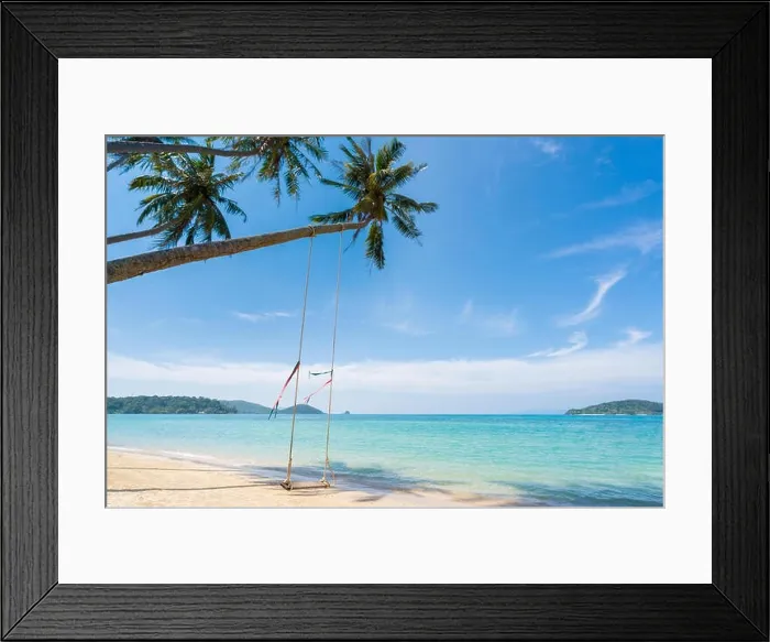 Framed Print : Swing hang from coconut palm tree over summer beach sea in Phuket, Thailand. Summer, Travel, Vacation and Holiday concept Framed Print : Swing hang from coconut palm tree over summer beach sea in Phuket, Thailand. Summer, Travel, Vacation and Holiday concept