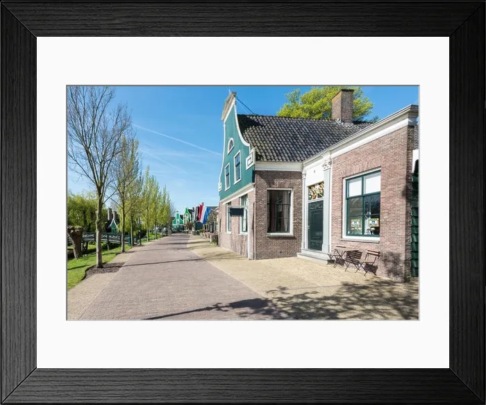 Framed Print : Typical dutch stone houses in old small village near Amsterdam, Netherlands Framed Print : Typical dutch stone houses in old small village near Amsterdam, Netherlands