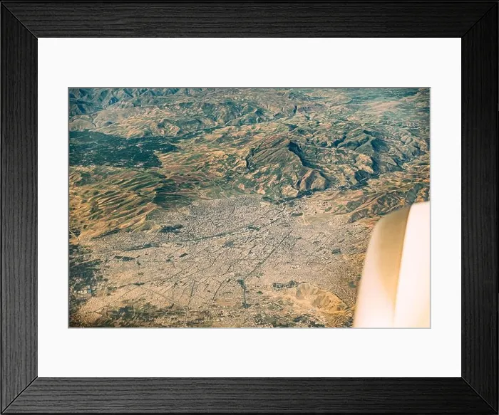 Framed Print : Aerial View Of Cityscape Of Urmia, Reza Iyeh From Window Of Plane. West Azerbaijan Province, Iran Framed Print : Aerial View Of Cityscape Of Urmia, Reza Iyeh From Window Of Plane. West Azerbaijan Province, Iran