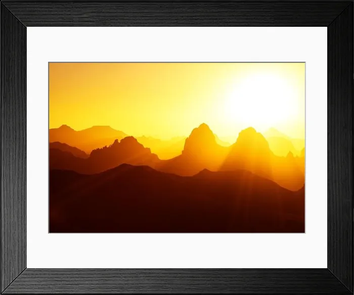 Framed Print : Sunrise in Sahara Desert, Hoggar mountains, Algeria Framed Print : Sunrise in Sahara Desert, Hoggar mountains, Algeria