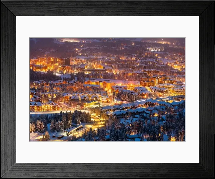 Framed Print : Breckenridge, Colorado, USA town skyline in winter at dusk Framed Print : Breckenridge, Colorado, USA town skyline in winter at dusk